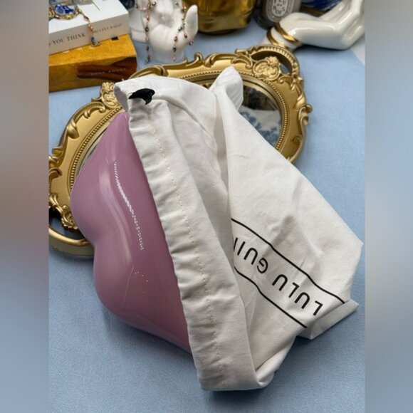 🆕 LULU GUINNESS 🧿 NWOT Iconic Lips Perspex Clutch - Light Magenta - Picture 16 of 16